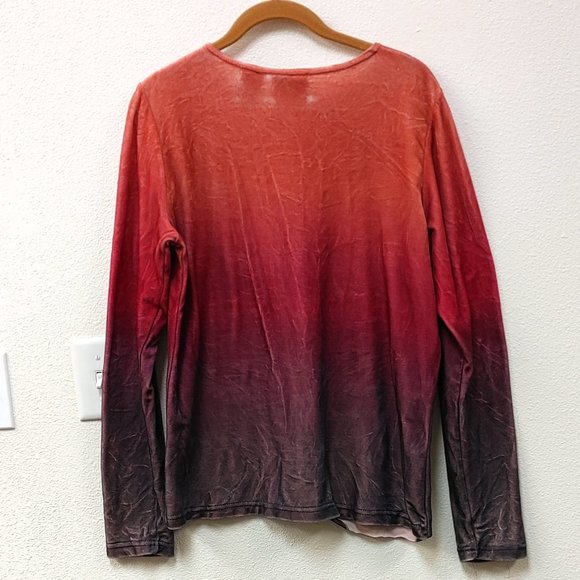 HARLEY DAVIDSON SOFT VELOUR LIKE LONG SLEEVE OMBRE SHIRT size M - Picture 2 of 8